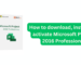 How to download, install and activate Microsoft Project 2016 Professional